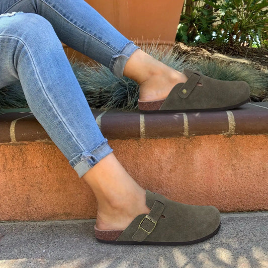 Suede Cork Mules - Maison Novaire