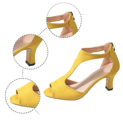 Suede High Heels Fish Mouth Peep Toe Sandals. - Maison Novaire #