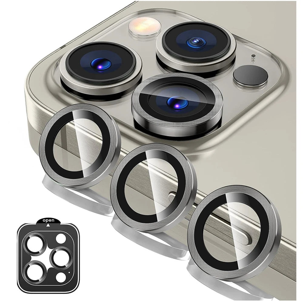 Titanium Gray Metal Tempered Glass Camera Lens Cover - Maison Novaire #