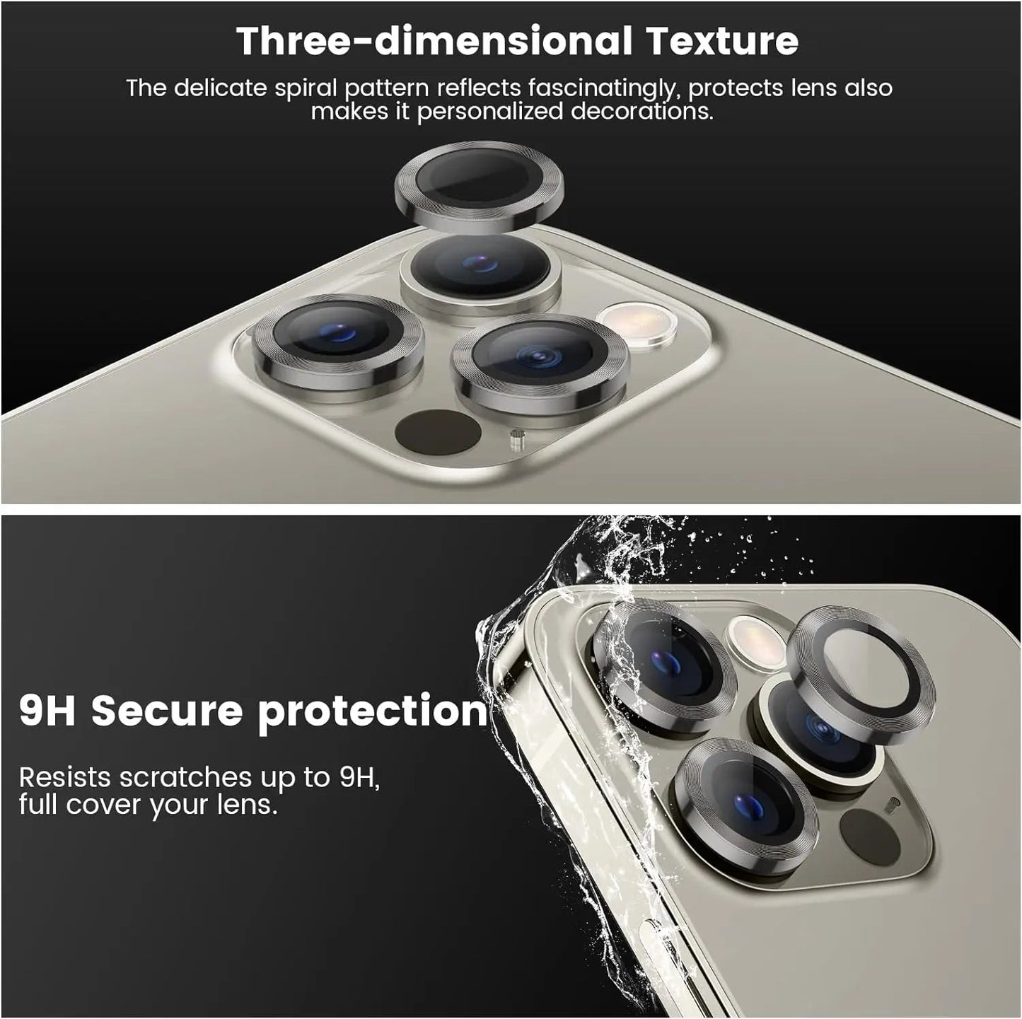 Titanium Gray Metal Tempered Glass Camera Lens Cover - Maison Novaire #
