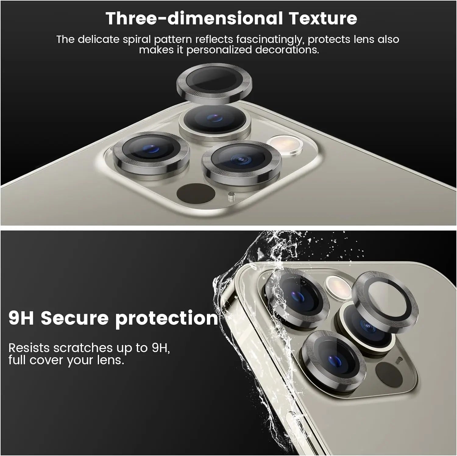 Titanium Gray Metal Tempered Glass Camera Lens Cover - Maison Novaire #