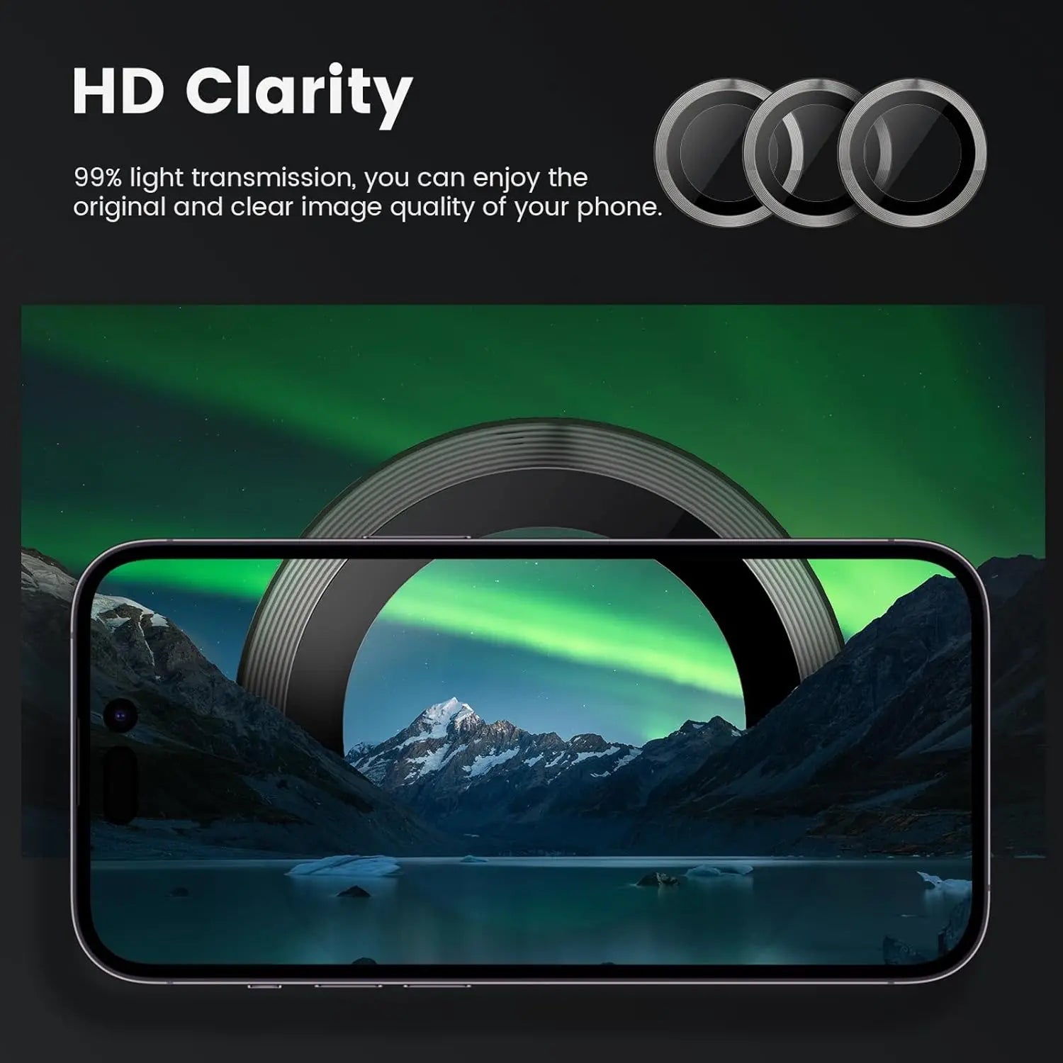 Titanium Gray Metal Tempered Glass Camera Lens Cover - Maison Novaire #