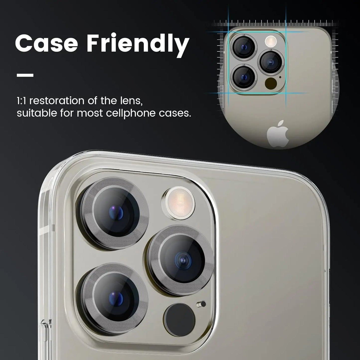 Titanium Gray Metal Tempered Glass Camera Lens Cover - Maison Novaire #