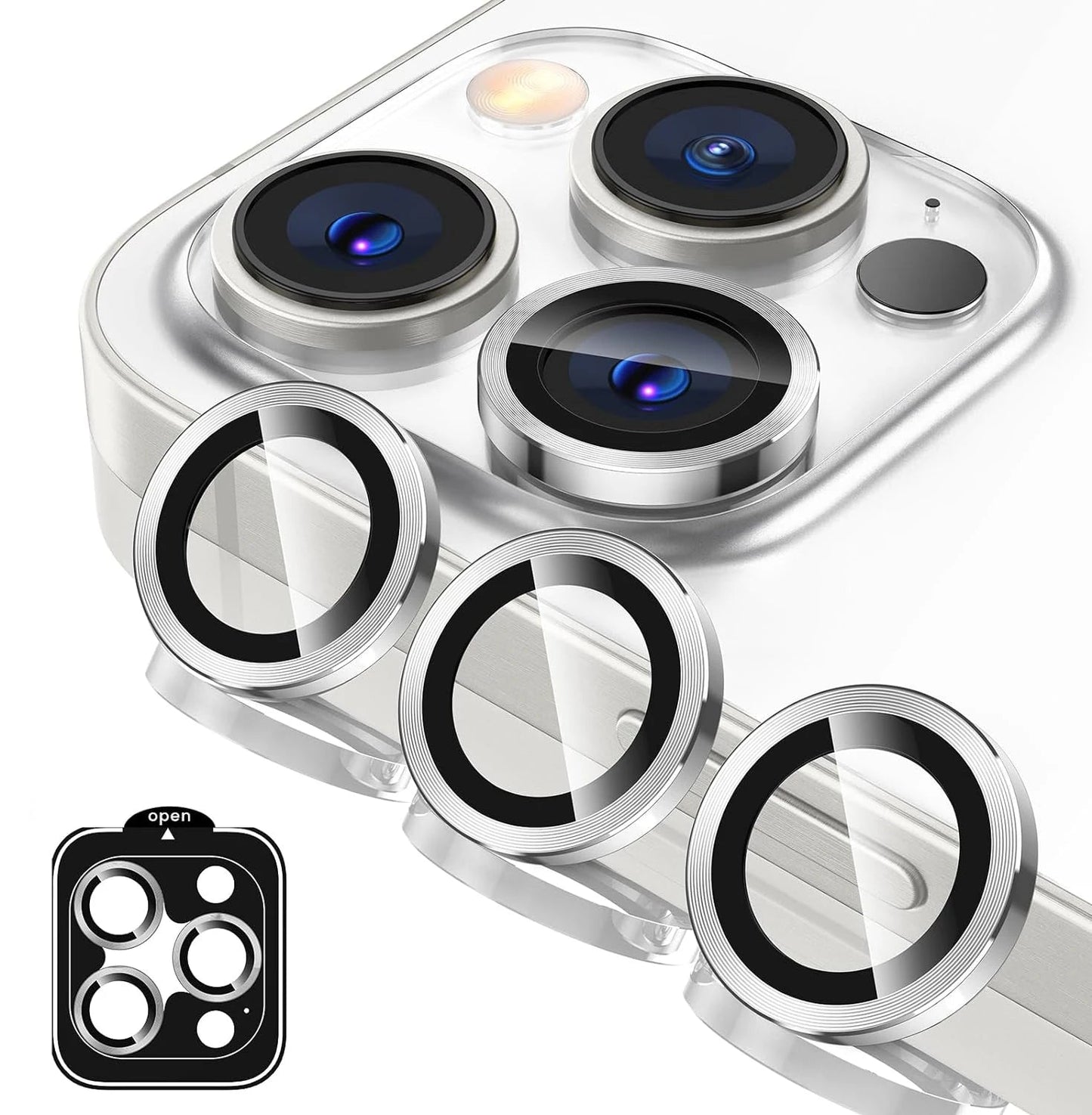 Titanium Gray Metal Tempered Glass Camera Lens Cover - Maison Novaire #