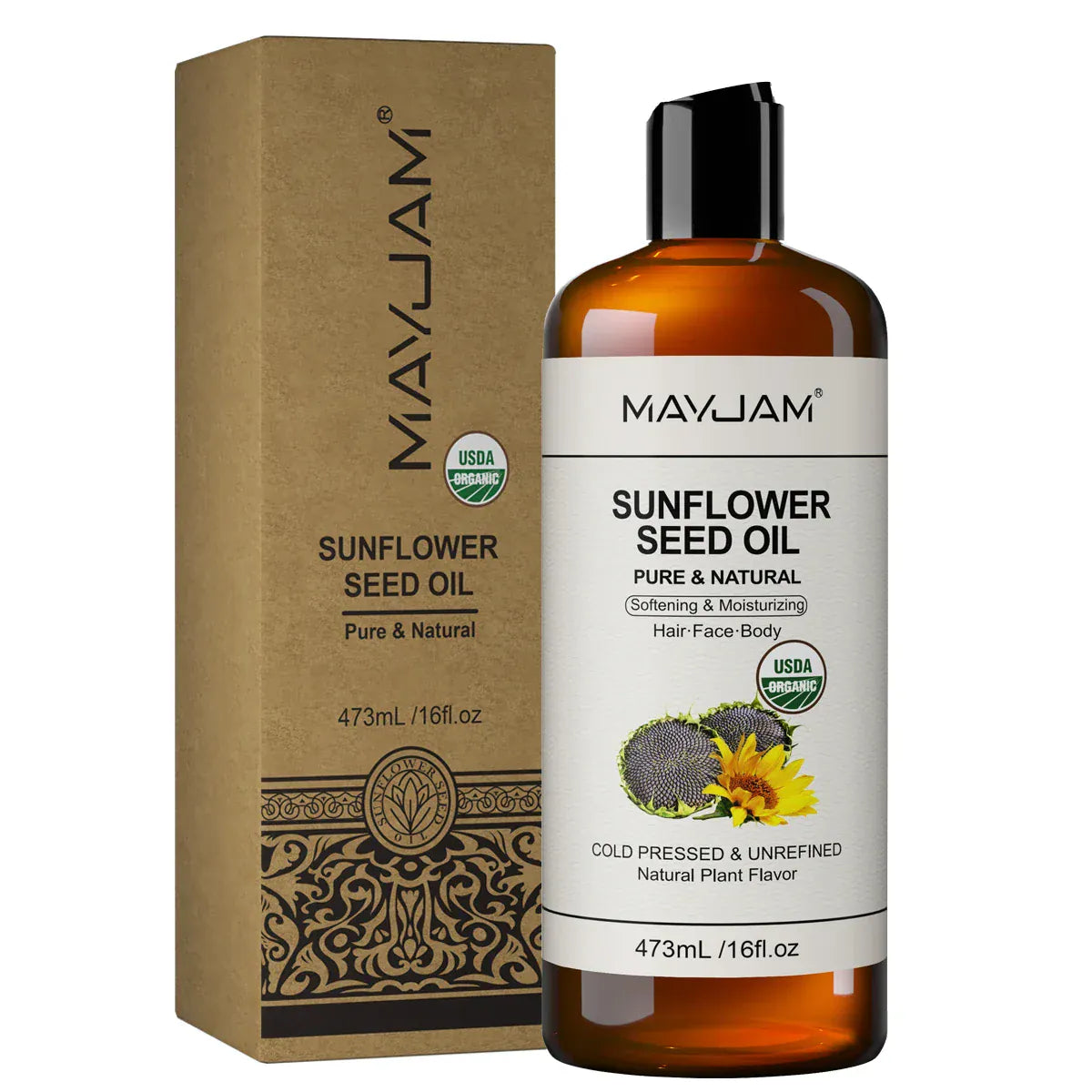 USDA Organic Sunflower Seed Oil for Skin & Hair - Maison Novaire #