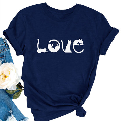 Valentine's Day LOVE Printed Women's  T-shirt - Maison Novaire #