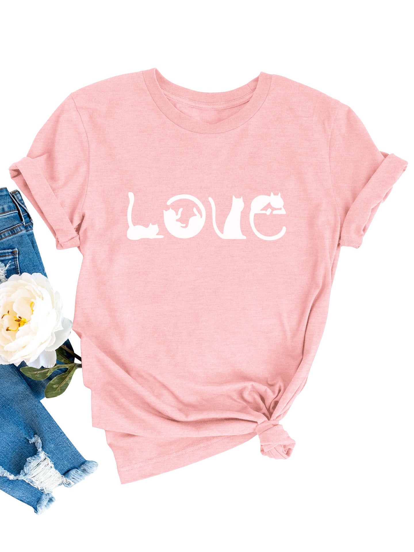 Valentine's Day LOVE Printed Women's  T-shirt - Maison Novaire #