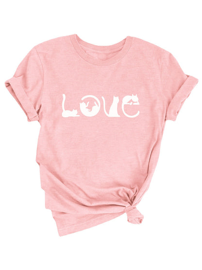 Valentine's Day LOVE Printed Women's  T-shirt - Maison Novaire #