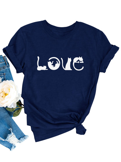 Valentine's Day LOVE Printed Women's  T-shirt - Maison Novaire #