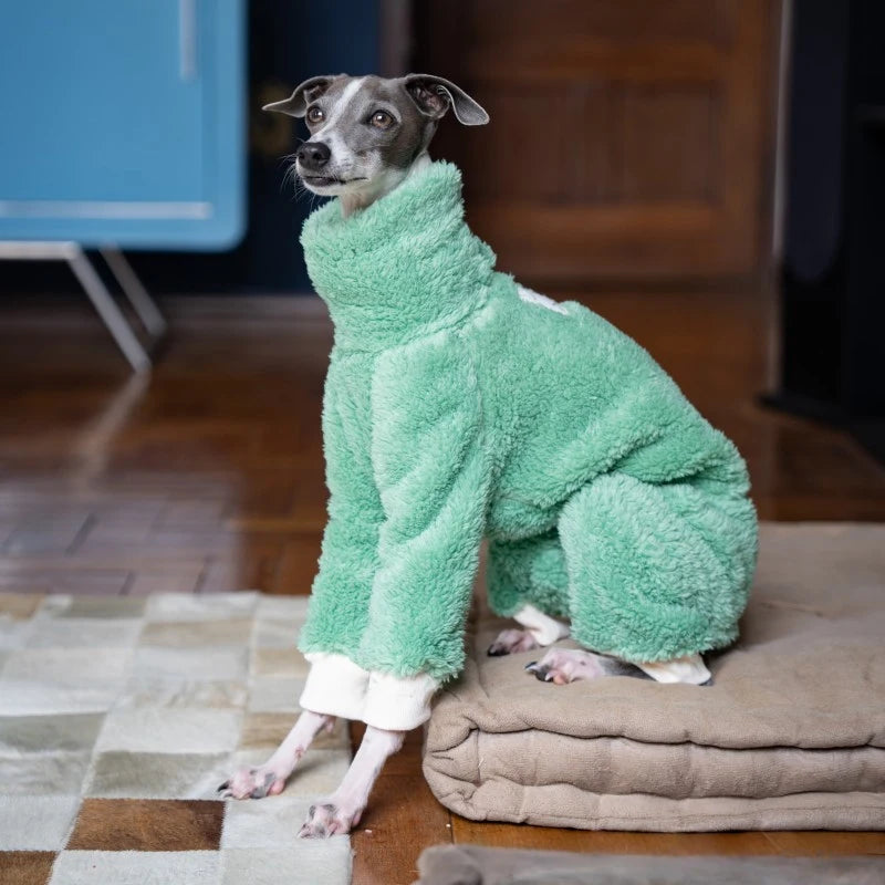 Whippet & Italian Greyhound Fleece Turtleneck Jacket – Warm Winter Dog Jumper - Maison Novaire #