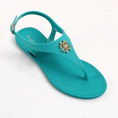 Women Summer Sandals Open Toe Jelly Flip Flops Non-slip Buckle Flat Sandals. - Maison Novaire #
