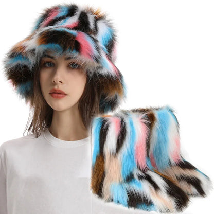 Women's Fur Snow Boots with Hat. - Maison Novaire #