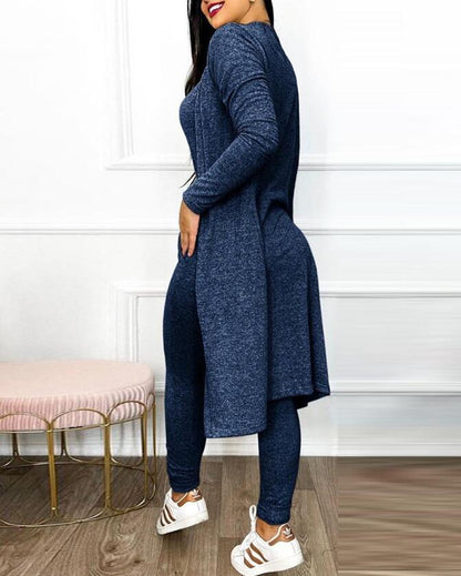 Women's Highwaist Jumpsuit with Cardigan Cover - Maison Novaire #