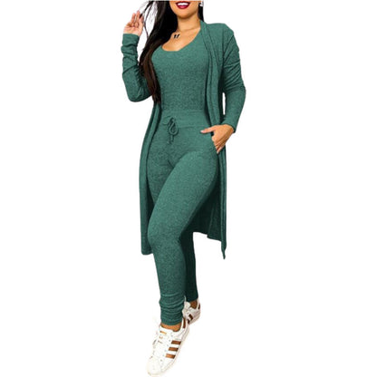 Women's Highwaist Jumpsuit with Cardigan Cover - Maison Novaire #