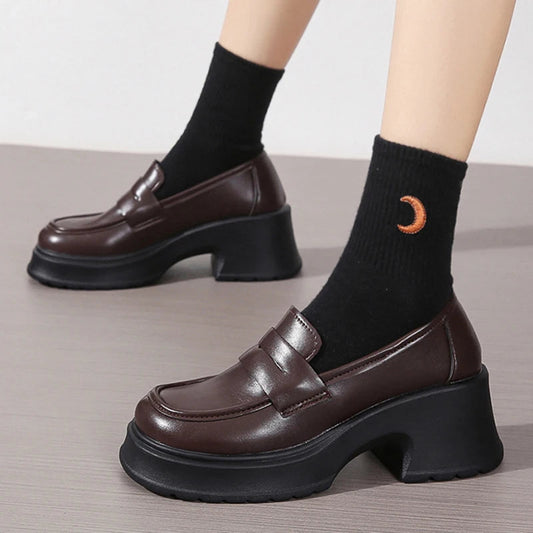 Women's Loafers Spring British Style Slip On Platform Shoes for Women. - Maison Novaire #