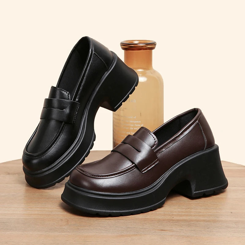 Women's Loafers Spring British Style Slip On Platform Shoes for Women. - Maison Novaire #