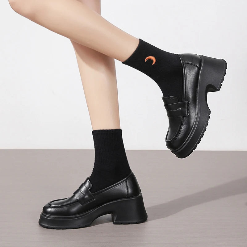 Women's Loafers Spring British Style Slip On Platform Shoes for Women. - Maison Novaire #