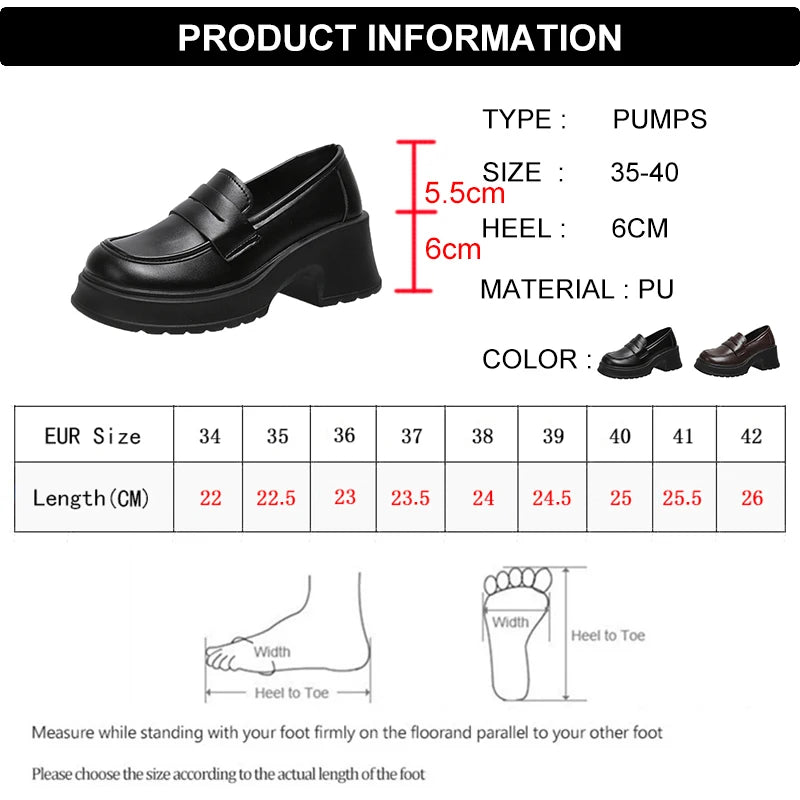 Women's Loafers Spring British Style Slip On Platform Shoes for Women. - Maison Novaire #