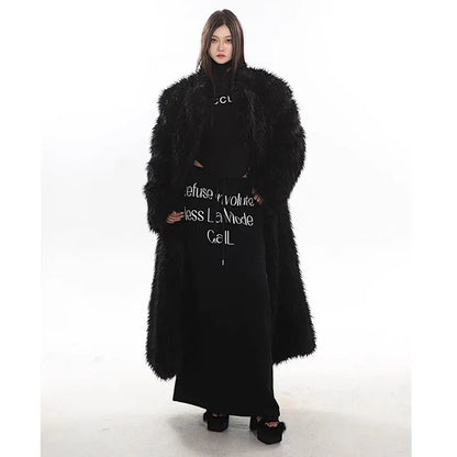 Women’s Luxury Faux Fox Fur Coat – Winter Warm Long Plush Trench Coat - Maison Novaire #