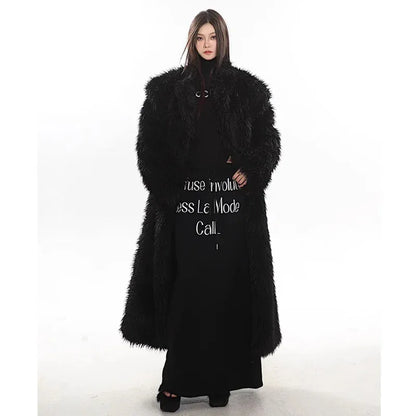 Women’s Luxury Faux Fox Fur Coat – Winter Warm Long Plush Trench Coat - Maison Novaire #
