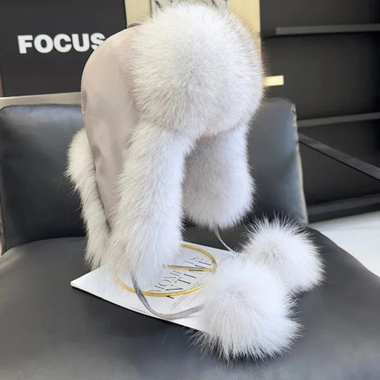 Women’s Real Fox Fur Hat - Maison Novaire #