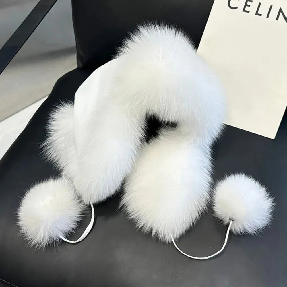 Women’s Real Fox Fur Hat - Maison Novaire #