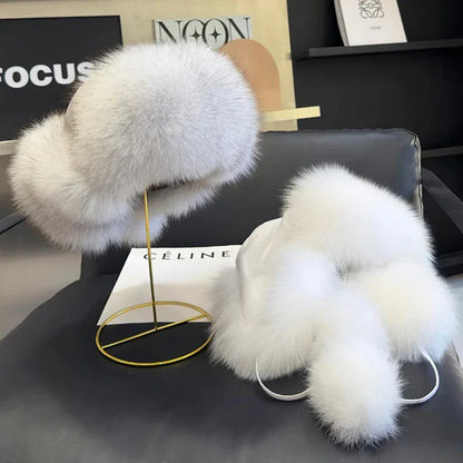 Women’s Real Fox Fur Hat - Maison Novaire #