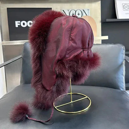 Women’s Real Fox Fur Hat - Maison Novaire #