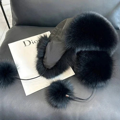 Women’s Real Fox Fur Hat - Maison Novaire #