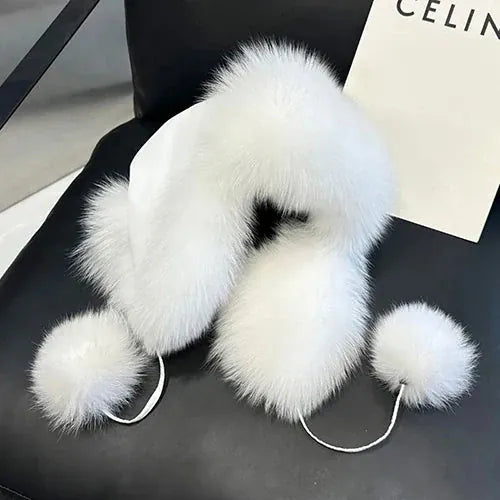 Women’s Real Fox Fur Hat - Maison Novaire #