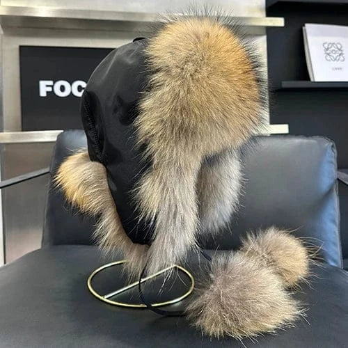 Women’s Real Fox Fur Hat - Maison Novaire #