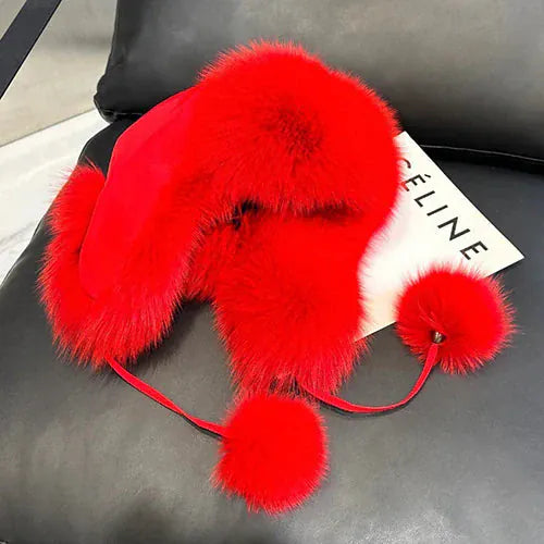 Women’s Real Fox Fur Hat - Maison Novaire #