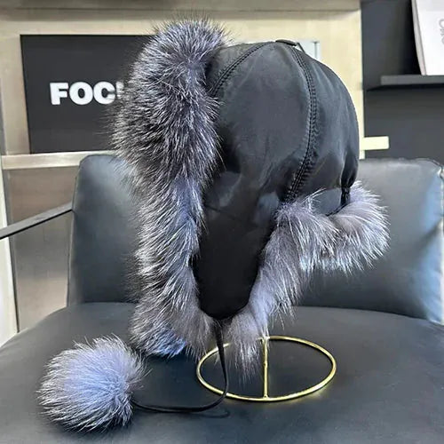 Women’s Real Fox Fur Hat - Maison Novaire #