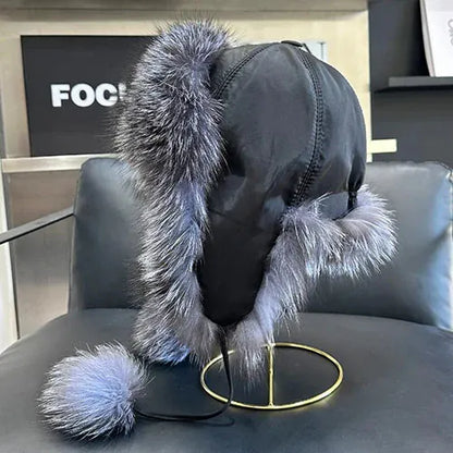 Women’s Real Fox Fur Hat - Maison Novaire #