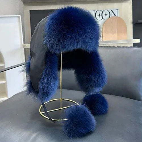 Women’s Real Fox Fur Hat - Maison Novaire #