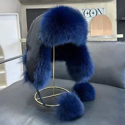 Women’s Real Fox Fur Hat - Maison Novaire #