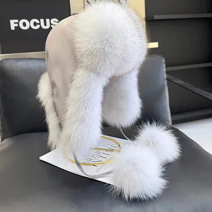Women’s Real Fox Fur Hat - Maison Novaire #