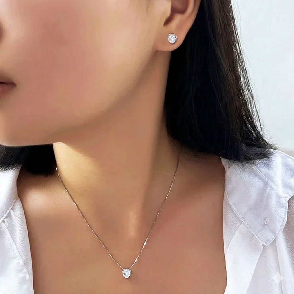 Zircons 925 Sterling Silver Jewelry Set for Women