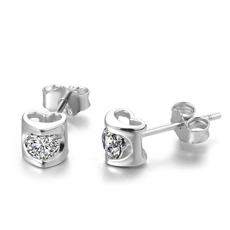 BLAKESTORE-NG Jewelries XZS ED182 Silver Stud Earrings 925 For Women