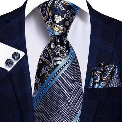 BLAKESTORE-NG Necktie 1641 Hi-Tie Black Paisley Silk Tie 8.5cm | 100% Silk Men’s Formal Luxury Necktie for Wedding Business Party