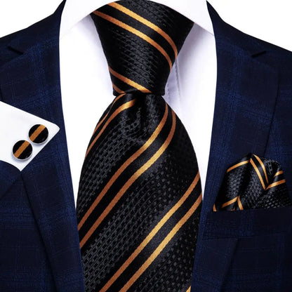 BLAKESTORE-NG Necktie 3324 Hi-Tie Black Paisley Silk Tie 8.5cm | 100% Silk Men’s Formal Luxury Necktie for Wedding Business Party