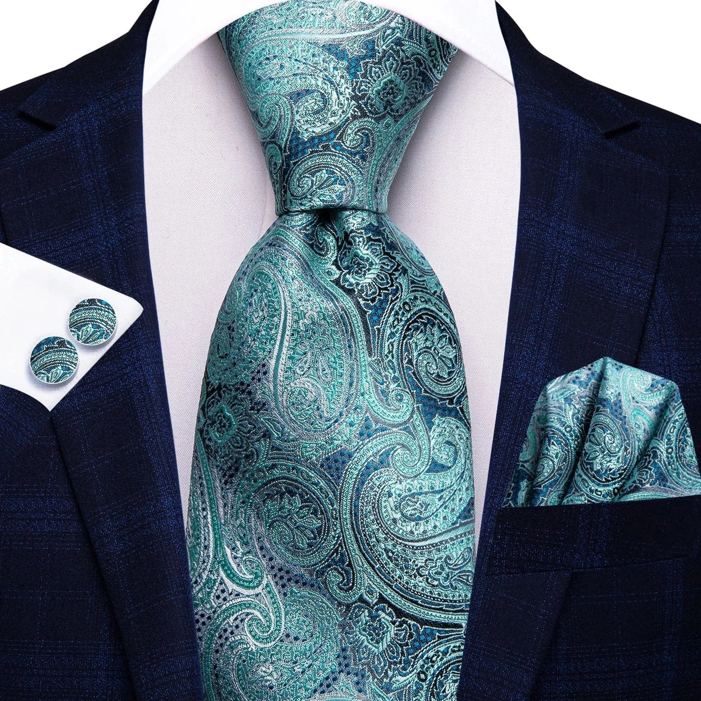 BLAKESTORE-NG Necktie LDSN3419 Hi-Tie Black Paisley Silk Tie 8.5cm | 100% Silk Men’s Formal Luxury Necktie for Wedding Business Party